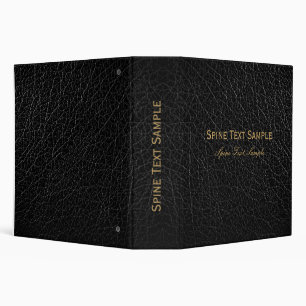 Elegant Black And Golden Vintage Faux Leather  Binder