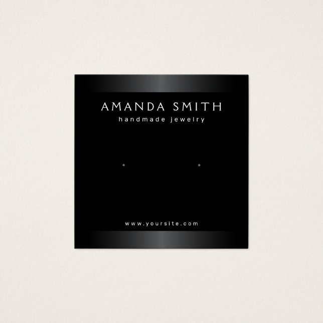 Elegant black and gray earring display card (Front)