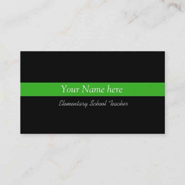 Elegant black and green professional business business card (Front)