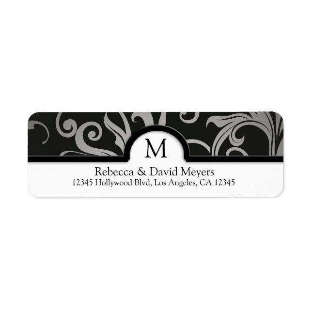 Elegant Black and Grey Abstract with Monogram (Front)