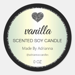 Elegant Black And Holographic Soy Candle Labels