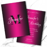 Elegant Black and Hot Pink Ombre 60th Birthday Invitation<br><div class="desc">Invite the divas to her 60th birthday celebration.
Striking black and hot pink ombre birthday invitation.
Customizable background color behind the gradient graphic. 
Customizable birthday party invites. Glam and chic invitations.
Customize the modern and elegant calligraphy font styles.</div>