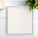 Elegant Black and Ivory Minimalist Two Border Notepad<br><div class="desc">Create your own personalized notepads with black elegant chic typography monogram name and two border line design on ivory colour.</div>
