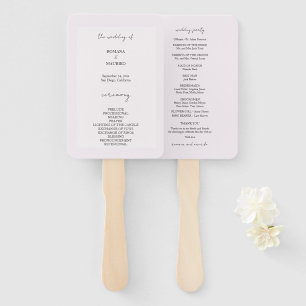 Elegant Black and Lilac Minimalist Hand Fan