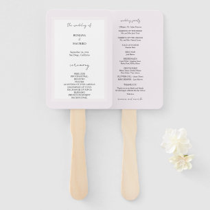 Elegant Black and Lilac Minimalist Hand Fan