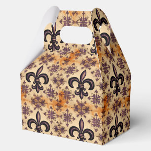 Elegant Black and Orange Pattern Favor Box