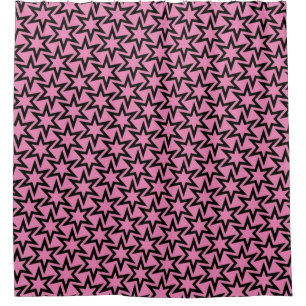 Elegant Black and Pink Geometric Star Pattern