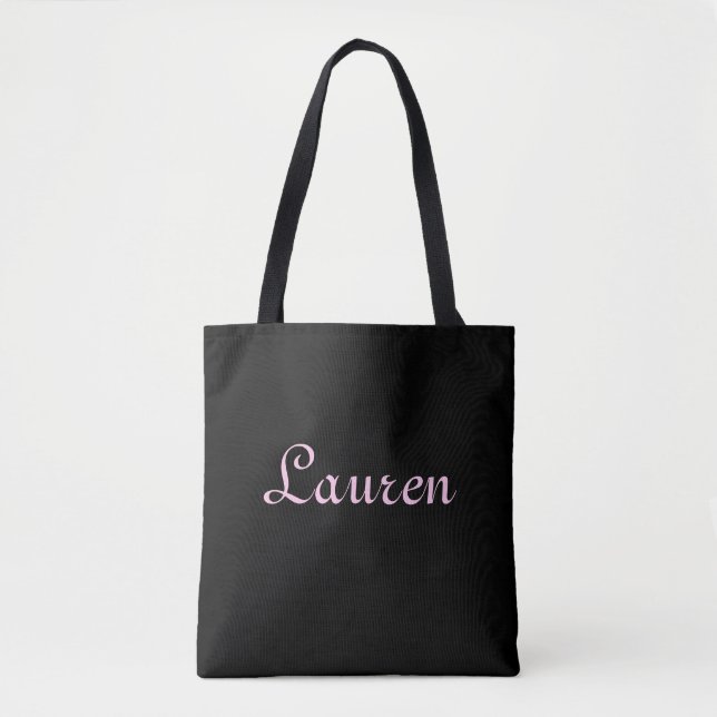 Elegant Black and Pink Tote Bag (Front)