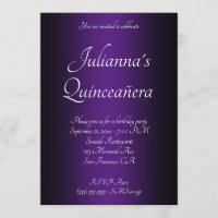 Elegant Black and Royal Purple Ombre Quinceañera