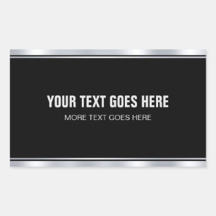 Elegant Black And Silver Add Your Name Text Modern Sticker