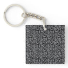 Elegant Black and Silver Damask Floral Pattern