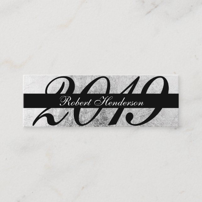 Elegant black and silver foil insert graduation (Front)