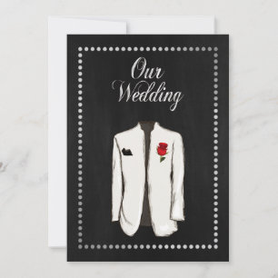 Elegant Black and Silver Gay Wedding Invitation