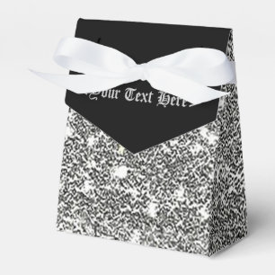 Elegant Black and Silver Pattern Favour Box