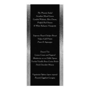 Elegant Black and Silver Starlights Wedding - Menu