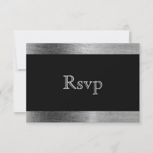 Elegant Black and Silver Starlights Wedding - RSVP Card