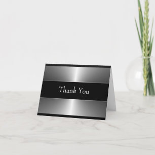 Elegant Black and Silver Thank You