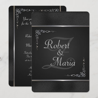 Elegant Black and Silver Wedding Invitations