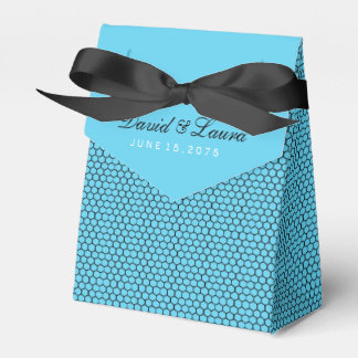 Elegant Black and Teal Blue Wedding Favor Box