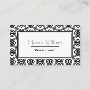 Elegant Black and White Abstract Pattern Business Card