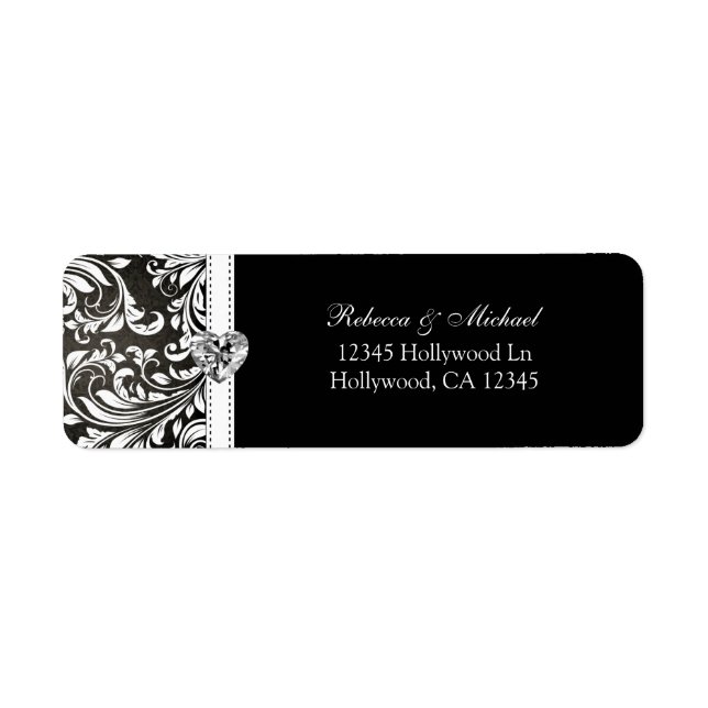 Elegant Black and White Address Labels (Front)