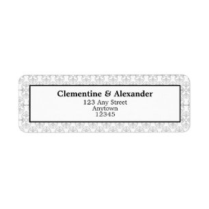 Elegant Black and White Art Deco Address Labels