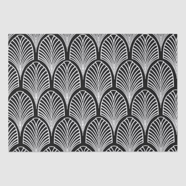 Elegant Black and White Art Deco Arches Tissue Paper (Front)