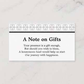 Elegant Black and White Art Deco Style Enclosure Card