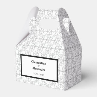 Elegant Black and White Art Deco Style Favor Box