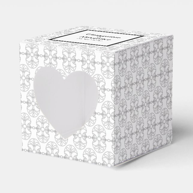 Elegant Black and White Art Deco Style Favor Box (Front Side)