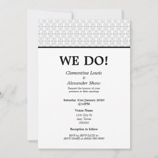 Elegant Black and White Art Deco Style Invitation