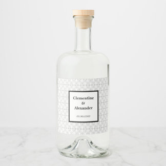 Elegant Black and White Art Deco Style Liquor Bottle Label