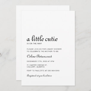 Elegant Black and White Baby Shower Invitation