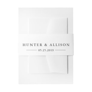 Elegant Black and White Belly Band Invitation Belly Band