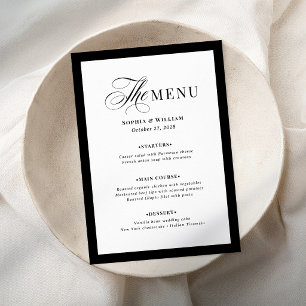 Elegant Black and White Border Classic Luxe Menu