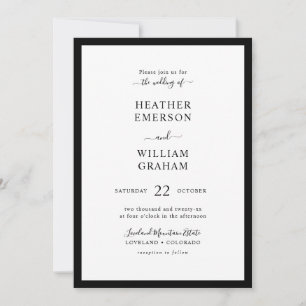 Elegant Black and White Border Invitation