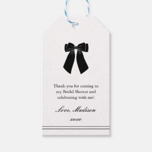 Elegant Black and White Bridal Shower Favour Tags
