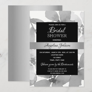 Elegant Black and White Bridal Shower Invitation