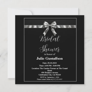 Elegant black and white Bridal Shower invitation