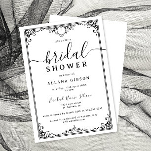 Elegant Black and White Bridal Shower Invitation