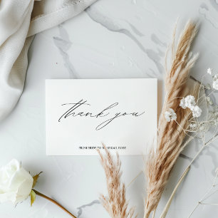 Elegant Black and White Bridal Shower Thank You Card