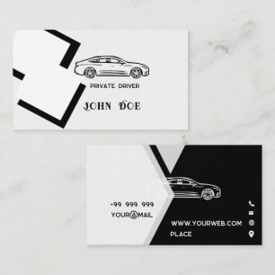Elegant black and white business card