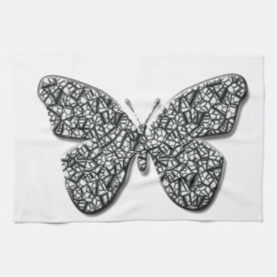 Elegant Black And White  Butterfly Kitchen Towel