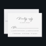 Elegant Black and White Calligraphy RSVP Card<br><div class="desc">Designed to coordinate with for the «Modern Classic» Wedding Invitation Collection. To change details,  click «Personalize». View the collection link on this page to see all of the matching items in this beautiful design or see the collection here: https://bit.ly/3rQMpxU</div>