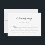 Elegant Black and White Calligraphy RSVP Card<br><div class="desc">Designed to coordinate with for the «Modern Classic» Wedding Invitation Collection. To change details,  click «Personalize». View the collection link on this page to see all of the matching items in this beautiful design or see the collection here: https://bit.ly/3rQMpxU</div>