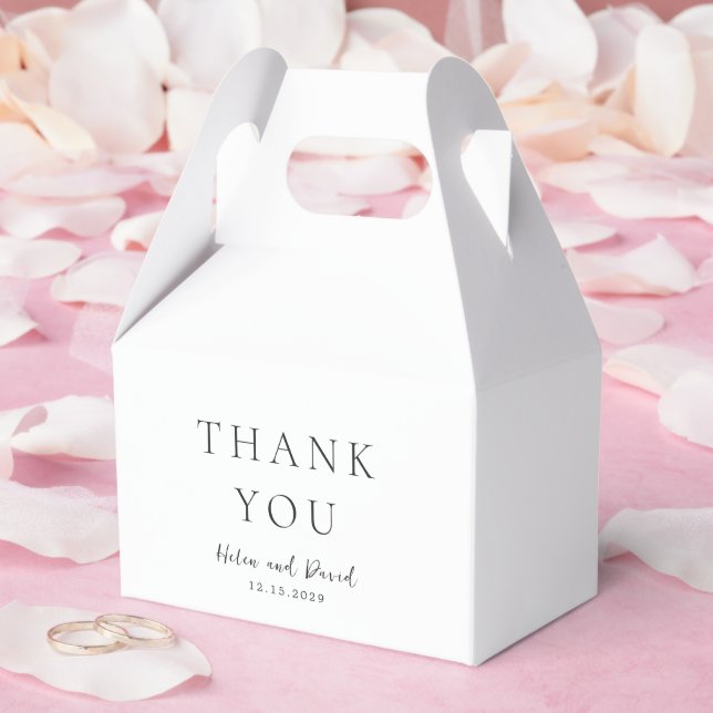 Elegant Black and White Classic Wedding Favor Box (Wedding)
