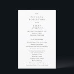Elegant Black and White Classic Wedding Program<br><div class="desc">Elegant wedding program featuring a simple and classic design with your monogram and your event details in a traditional serif font.</div>