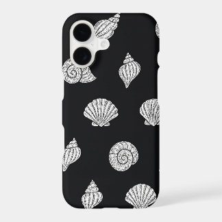 Elegant Black and White Coastal Seashells
