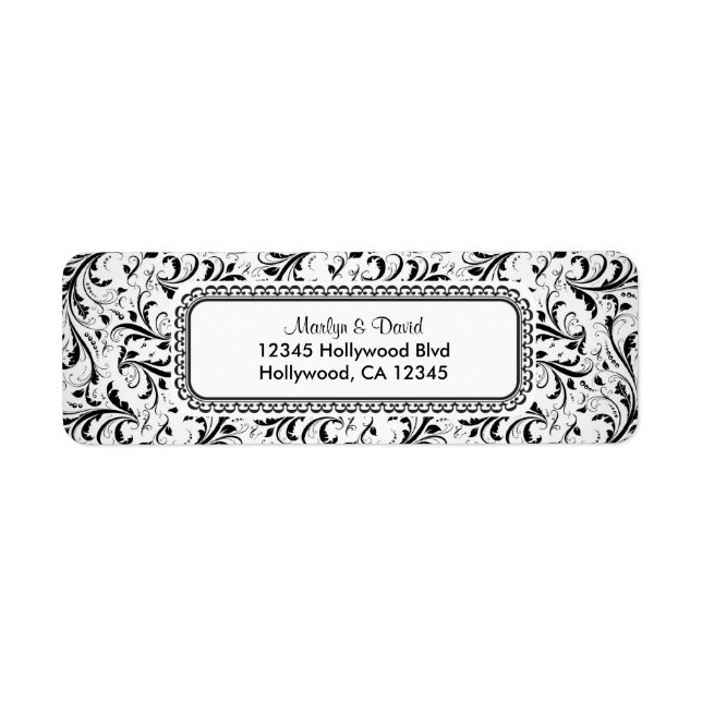 Elegant Black and White Damask (Front)