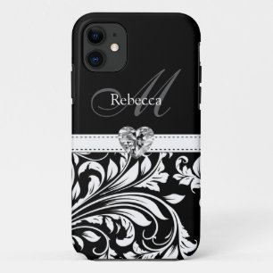 Elegant Black and White Damask iPhone 11 Case